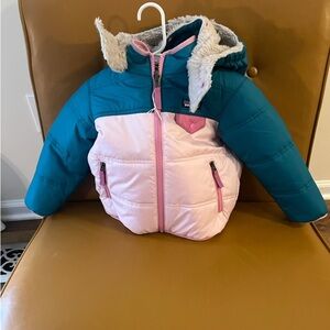 Children's Patagonia Pink and Teal reversabile Puffer Jacket